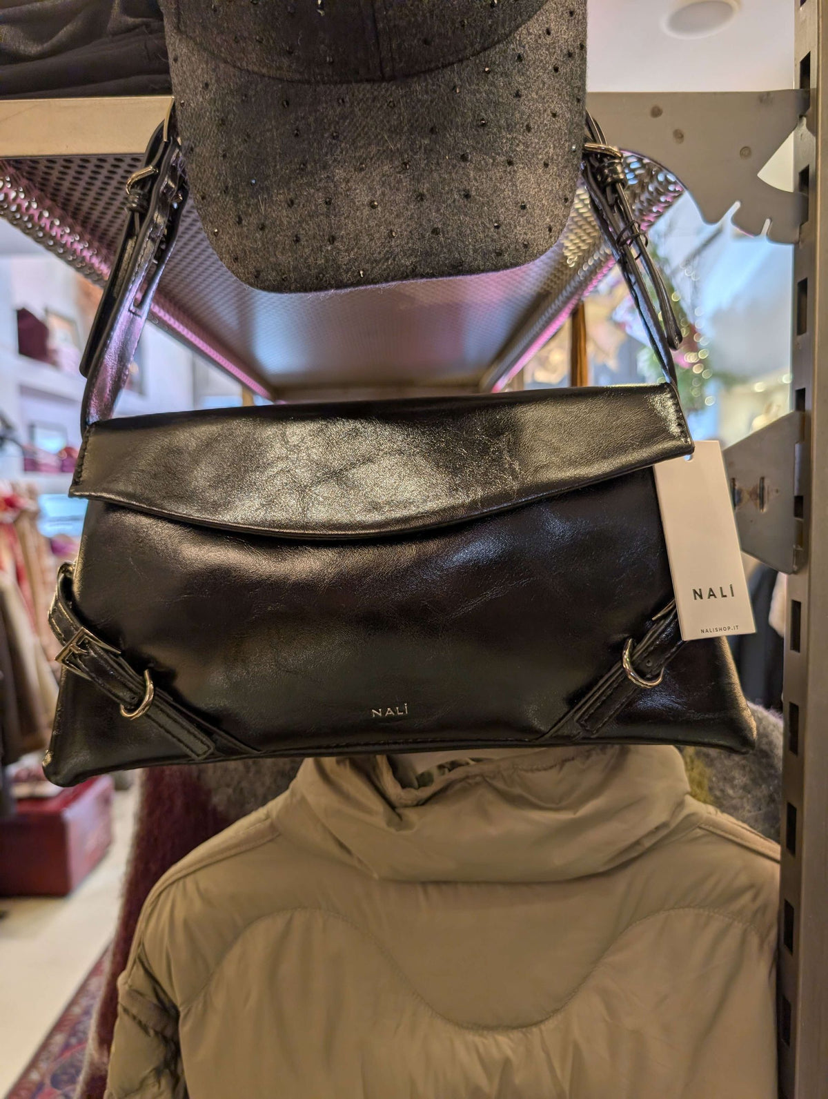 BORSA SABRINA A SPALLA NERO - NALI'