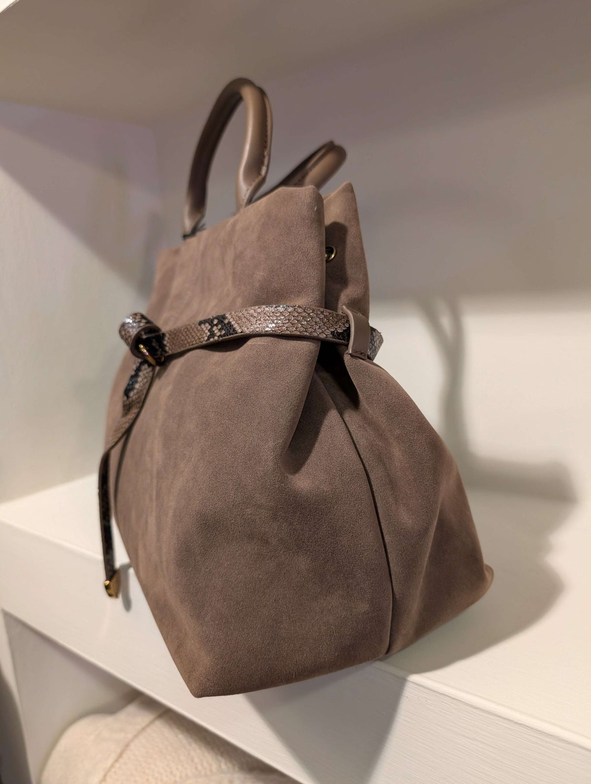 BORSA MELISSA CON DETTAGLI IN PITONE MARRONE - NALI'