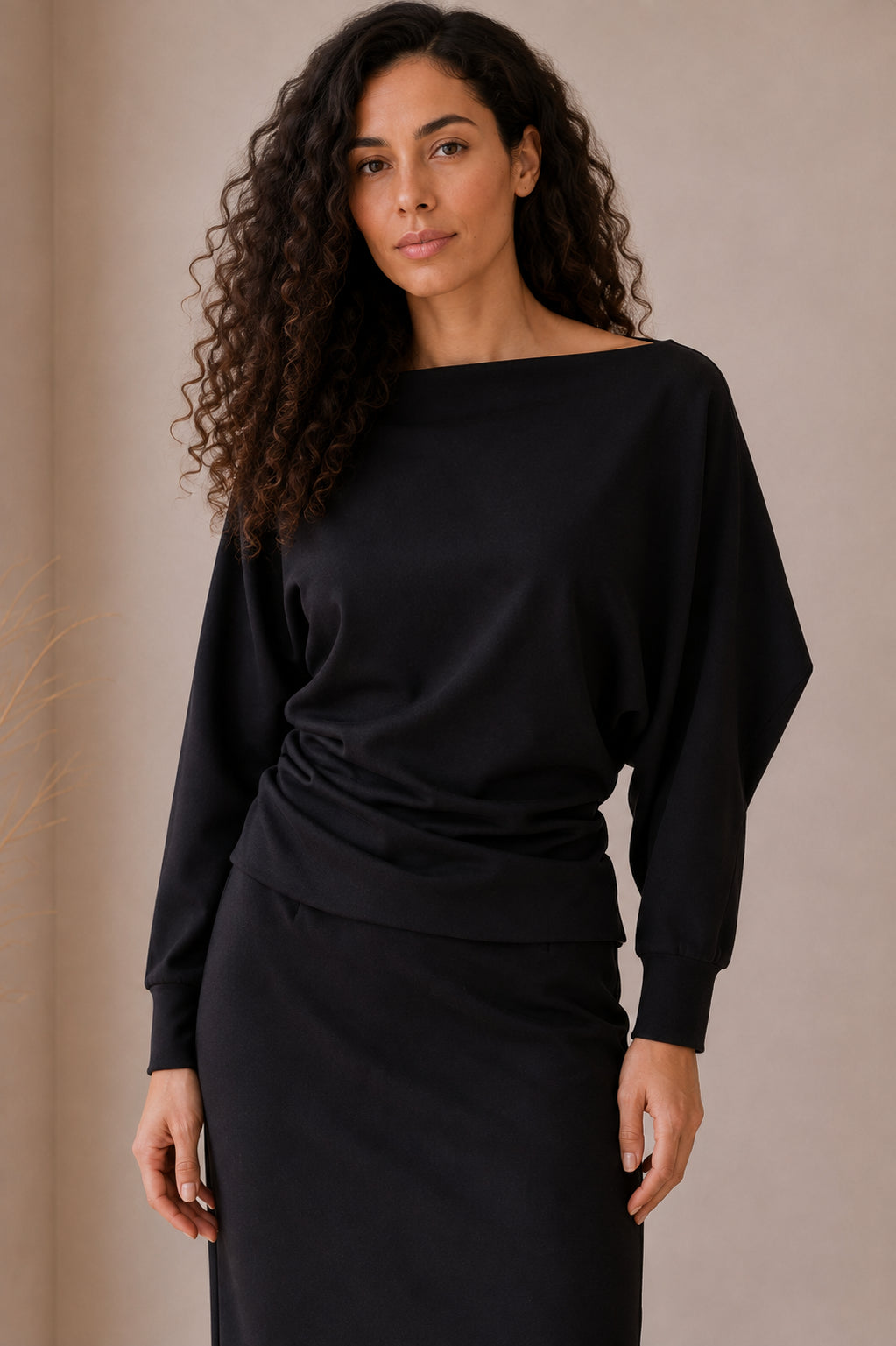 Blusa kimono in punto milano - .SOLO TRE